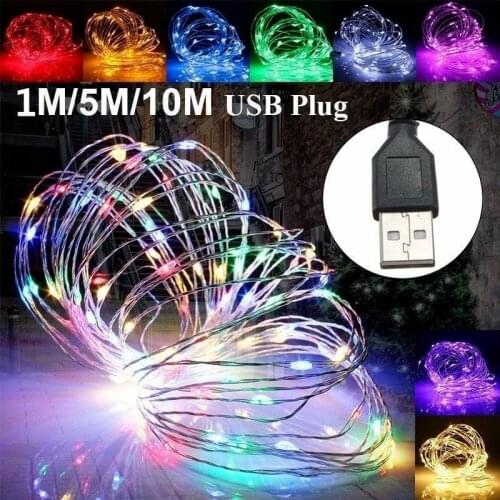 LED String Lights 1/5/10M USB Copper Wire Fairy Garlands Lights for Christmas Festival Wedding Party Decoration Lighting Outdoor