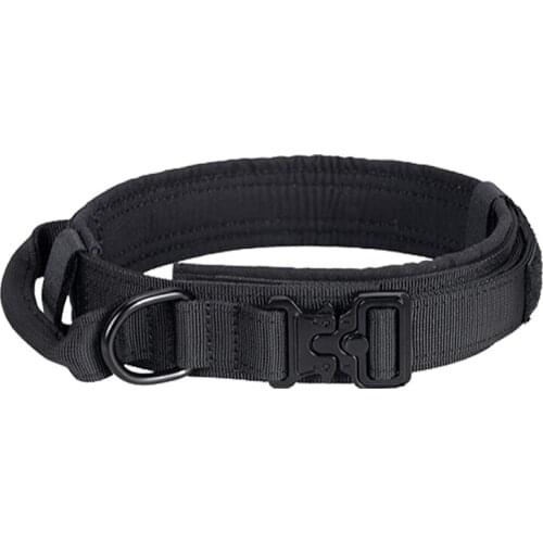 Tactical Dog Collar Nylon Adjustable K9 Collar Military Dog Collar Heavy Duty Metal Buckle with Handle