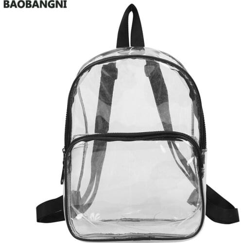 Unisex Waterproof Clear Transparent PVC Backpack for Adults and Students Women School Bags Knapsacks Shoulder Bags