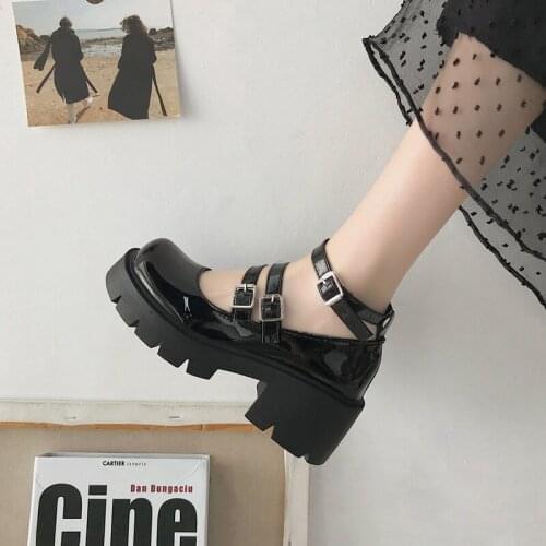 Women leather shoes summer 2021 new Japanese Style High Heel Platform thick-soled autumn Mary Jane college style jk shoes women
