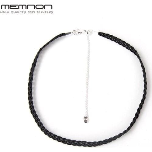 Top quality new summer black leather Necklace for women 925 Sterling Jewelry necklace European Style Fashion Jewelry