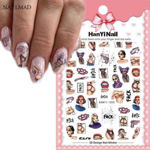 1pc 3D Sexy Beauty Bikini Girl Hottie Women Nail STickers Nail Art Decorations Nail Decals DIY Manicure Tips
