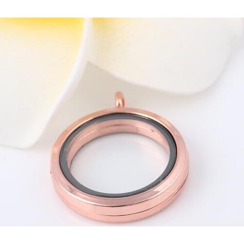 10pcs/lot New Design 30mm Plain Round Silver Floating Glass Memory lockets Necklace For Women (chains included for free) KLCTL90