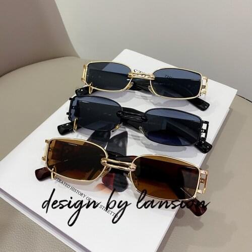 1PCs Rectangular Sunglasses Vintage Metal Square Glasses Men Women Rectangle Sunglasses Driver Goggles Sports Fishing Sunglasses