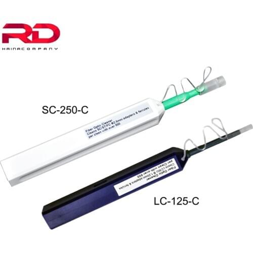 2PCS/lot LC/SC/FC/ST One-Click Cleaner Tool 1.25mm and 2.5mm Fiber Optic Cleaning Pen 800 Cleans Fiber Optic Cleaner
