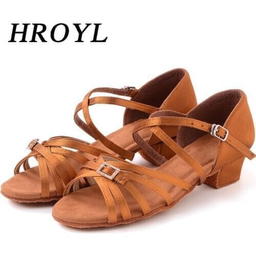 2021 New Arrivals Latin Dance Shoes Women Salsa Dancing Shoes Girls Sandals Ladies Ballroom Heeled Shoes About 3.5CM HROYL