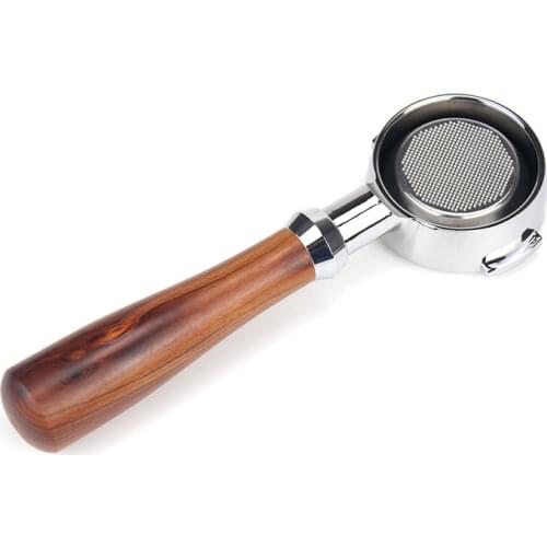 58MM Portafilter E61 Universal Wood Coffee Machine Bottomless Filter Portafilter for Expobar/Rocket Wooden Handle Accessory