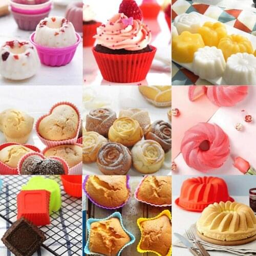 60%HOT1 Set Cake Mold Non-stick Reusable Silicone 3D Dessert Baking Tray for Kitchen