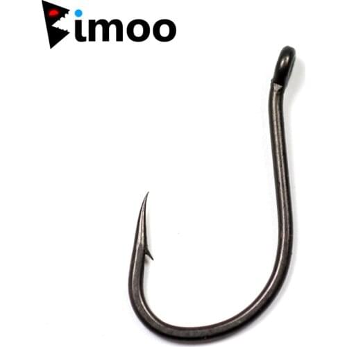 Bimoo 20pcs Coating Out-Turned Eyed Carp Hooks Up Bent Matte Black With Micro Barb For Carp Fishing Hook Chod Rig Li 2 10