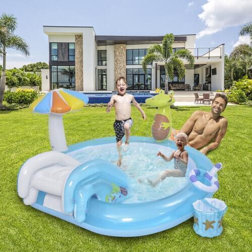 Large Inflatable Swimming Pool Inflatable Play Center Paddling Pool Bathing Tub Outdoor Summer Swimming Pool Kids Water Fun Pool