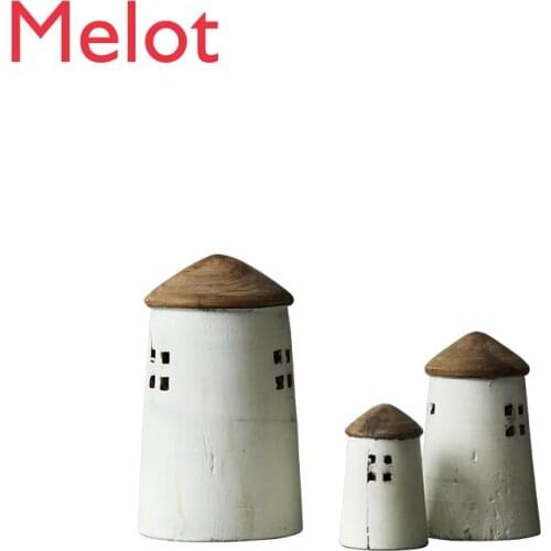 Old House Wooden Small House Decoration Creative Gift Combination Crafts Bedroom Desktop Decoration Handmade Lucky Crafts