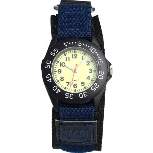 Kids Quartz Watches Boy Nylon Straps Children Sport Clock Rotary Dial Arabic Number
