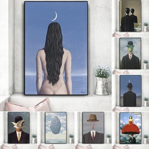 Rene Magritte Artist Surrealist Scandinavian Oil Painting on Canvas Posters and Prints Cuadros Wall Art Pictures For Living Room