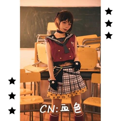 Cosplay Costume Anime Bang Dream! Hazawa Tsugumi Afterglow Dresses Christmas Halloween Free shipping CG423