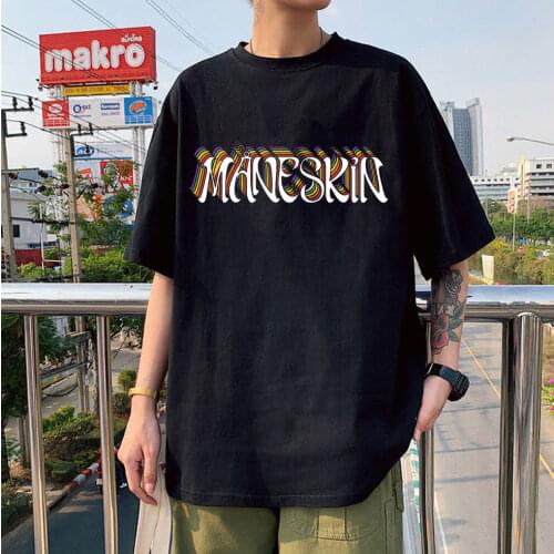 Summer Italian Band Logo Maneskin Print Cool Men Women Short Sleeve T-shirts Graphic Tee Shirt Oversize Cotton All-match T-shirt