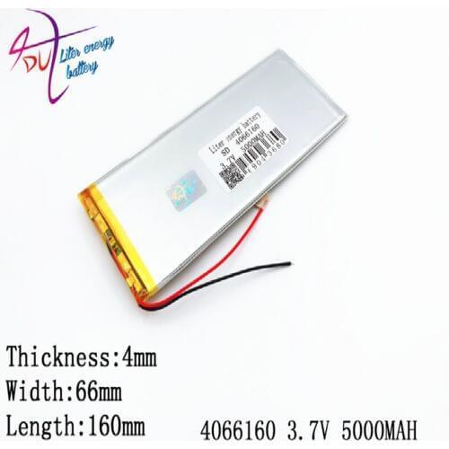 Liter energy battery 4066160 3.7V 5000MAH 4065160 smart home MP3 speakers Li-ion for dvr,GPS,mp3,mp4,cell phone,speak