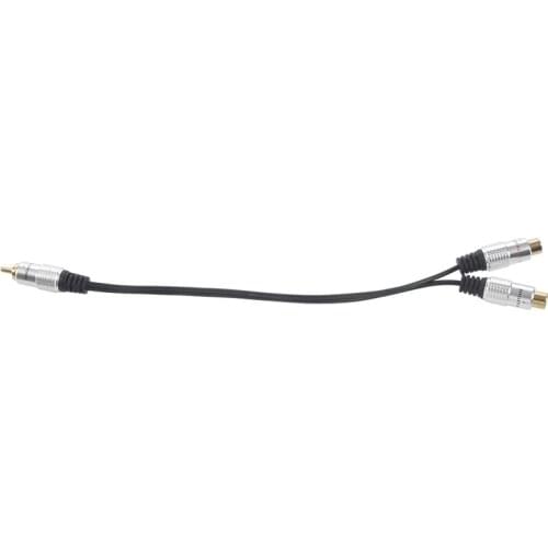 Metal RCA Female to Dual 2-RCA Male Gold Plated Adapter, Stereo Splitter Y Audio Cable(RCA F-2 RCA M) (1 Male to 2 Female)