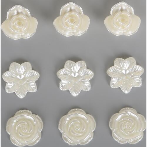 Fashion 20-30pcs Flower Beads FlatBack Cabochon Imatation Plastic ABS Pearl Beads Jewelry Making Material DIY Crafts Decoration