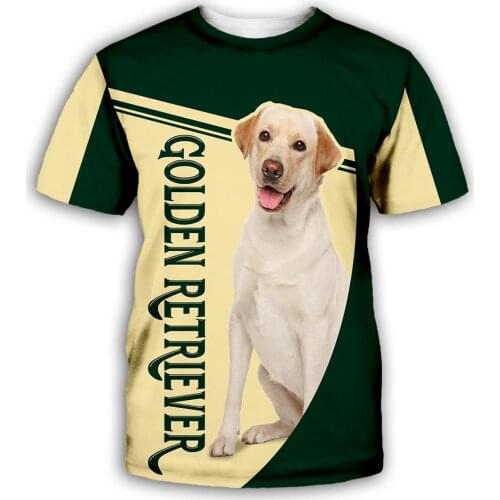 CLOOCL Golden Retriever Men T-shirts 3D Animals Printed Design Men Clothing Unisex Casual Harajuku Streetwear Women Tees