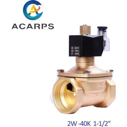 Low Pressure 1.5inch 12v Air Water Solenoid Valve Normally Open DN40 110VAC 24VDC 24VAC Brass 1-10bar