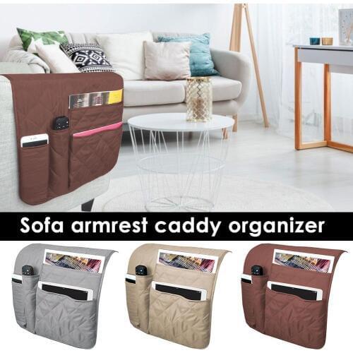 Sofa Armrest Organizer Durable Waterproof Caddy Storage Couch For Cellphone Tablets Magazines Glasses