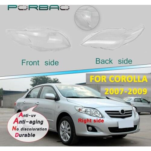 4Doors Headlight transparent lens cover for Toyota Corolla 07-19 Asian Version headlamp clear shell replacement Right+Left