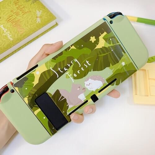 STARRY FOREST Forest Animals Hedgehog Squirrel cute green soft protective case shell for nintendo switch