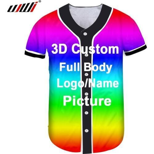 UJWI Online Shopping Casual Summer Men Baseball Shirt 3d Custom Full Printing Oversized Sports Hawaian Shirt
