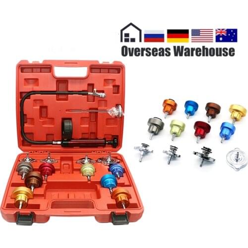 Universal Car Tank Leak Detection Leak Detector Tool Radiator Water Pressure Tester 14PCS Auto Cooling Coolant Vacuum Purge