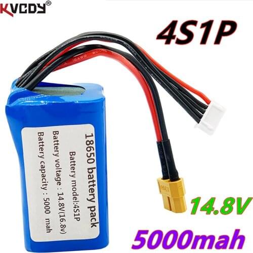 High Power 14.8V/16.8V 4S1P 5000mAh UAV Rechargeable Li-ion Battery Pack 18650 Customizable for Various Drone 5P XT60