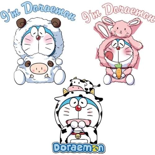 Japanese cartoon characters Cow rabbit Patches Heat Transfer For Clothes Iron On DIY T-Shirt Washable Baby Parches Stickers