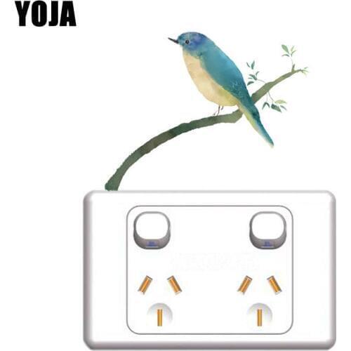 YOJA Chinese Fengshui Ink Flowers And Birds Modern Beautiful Home Decor Classic Design Switch Sticker Wall Decal 8SS0710