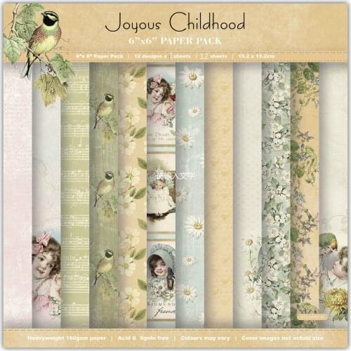 ZFPARTY 12 Sheets Child Scrapbooking Pads Paper Origami Art Background Paper Card Making DIY Scrapbook Paper Craft