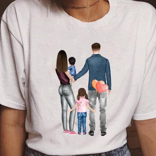 Women Cartoon Sweet Love Family Mom Mother Mama T Top Shirt Fashion Tee Ladies Print Female Graphic Short Sleeve T-Shirts