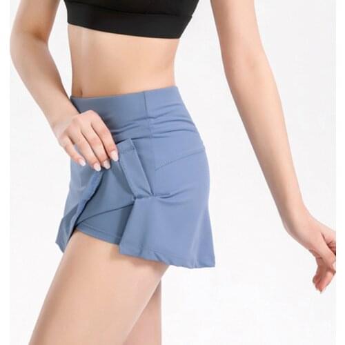 Womens Sports Short Skirt High Waist Pure Color High Elasticity Quick Drying Sweat Absorption Pants for Running Yoga MC889