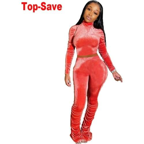 Stacked Sweatpants Two Piece Set Women Fall Clothes Tracksuit Leggings Pants Bodycon Clothing Outfits Wholesale Dropshipping New