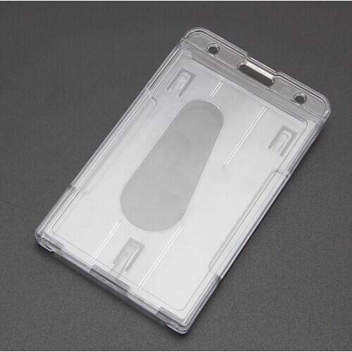 Hard Plastic ID Access Card Cover Credit Card Case Badge Holder Double Side B2QF