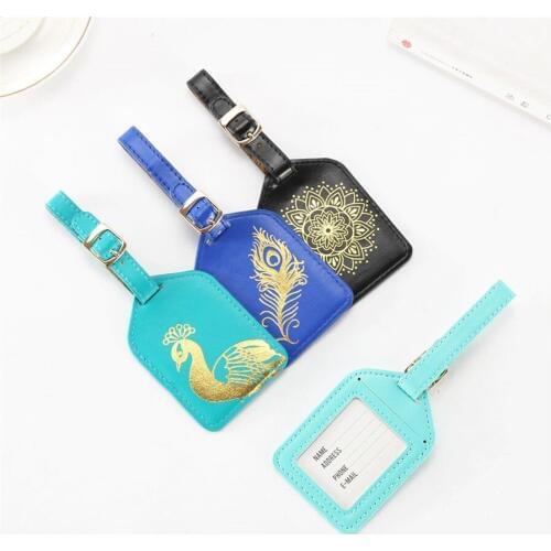 Zoukane Printing Flower Leather Suitcase Luggage Tag Label Bag Pendant Handbag Travel Accessories Name ID Address Tags LT11