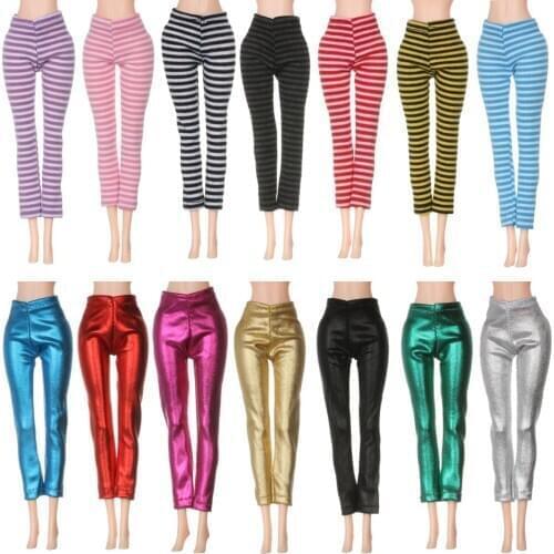 1PC 12cm Elastic Candy Color Pants For 1/6 Doll Handmade Stretch Trousers Fashion Dolls Clothes Accessories Girls Gift
