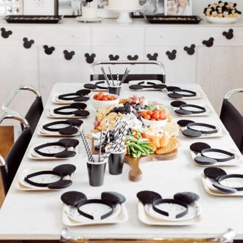 12pcs/lot Mickey Mouse Party Hair Baby Boy Favor Party Gift For Mouse Ears Headband Kids Birthday Party Supplies Boy Part Decor