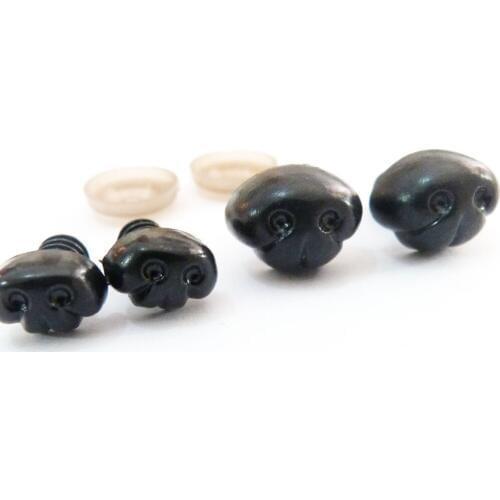 150pcs/lot 8x11mm &11x16mm &22x29mm black plastic toy nose & soft washer for diy plush doll accessories size option