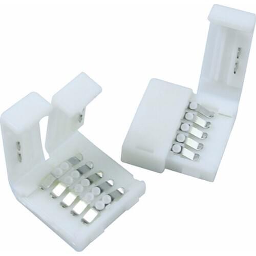 5pcs/lot, 10mm 5pin PCB board connector clip for 5050 RGBW RGBWW led strip light, no Welding led Strip Connector