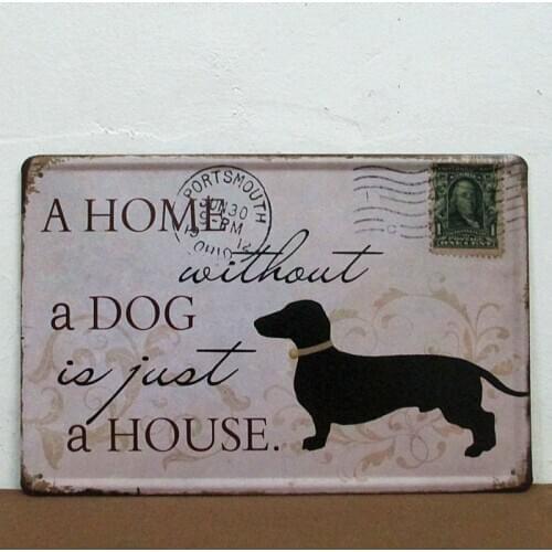 50pcs/lot Metal Sign shabby chic Wedding decor A HOME WITHOUT A DOG Retro stampsArt Marquee Consol Metal Decor Z-25 Mix Item 20