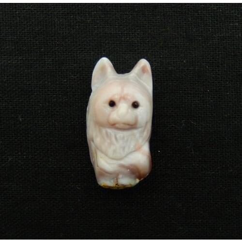 New Design Natural Stone Carved Animal Wolf Pink Agate Necklace Pendant,35x18x15mm 10.3g semiprecious stone pendant