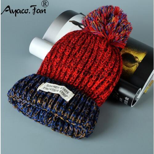 Женские шапки с помпонами Ayaco.Fan China At AliExpress