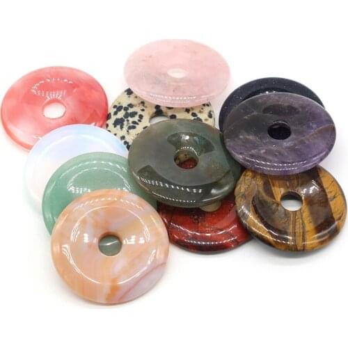 Natural Semi-precious Stone Bead Exquisite Big Hole Loose Bead Pendant for Jewelry Making DIY Charms Necklace Earring 40x40x6mm