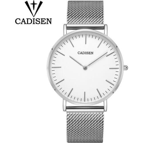 CADISEN Quartz Watches 6.5mm Ultra Slim Fashion Men Watch Japan Movt Dress Wristwatches Woman Watch Clock Relogio Masculino 3ATM
