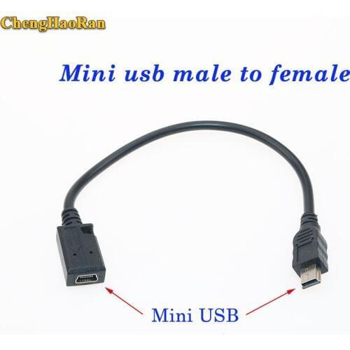 ChengHaoRan Mini USB B 5 Pin Male Plug To Female Jack Extension Data Adapter Lead Cable Cord