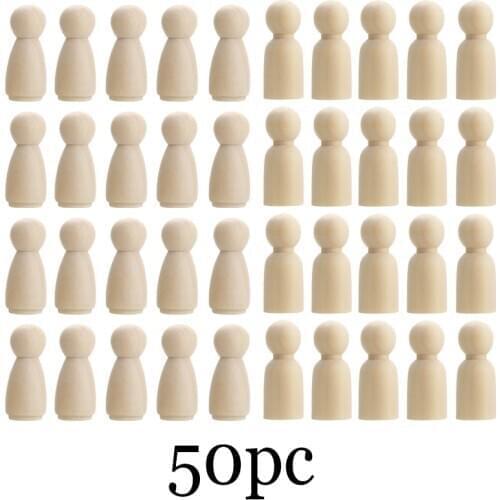50Pc 75Mm/90Mm Wood Crafts Girls And Boys Diy Handmade Blank Home Decoration Baby Toys Peg Dolls Wooden Crafts For Baby Room