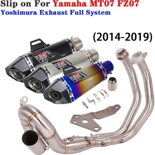 For Yamaha FZ07 MT07 2014-2017 XSR700 2014-2019 Yoshimura Motorcycle Exhaust Front Link Pipe Full System Escape Modified Muffler